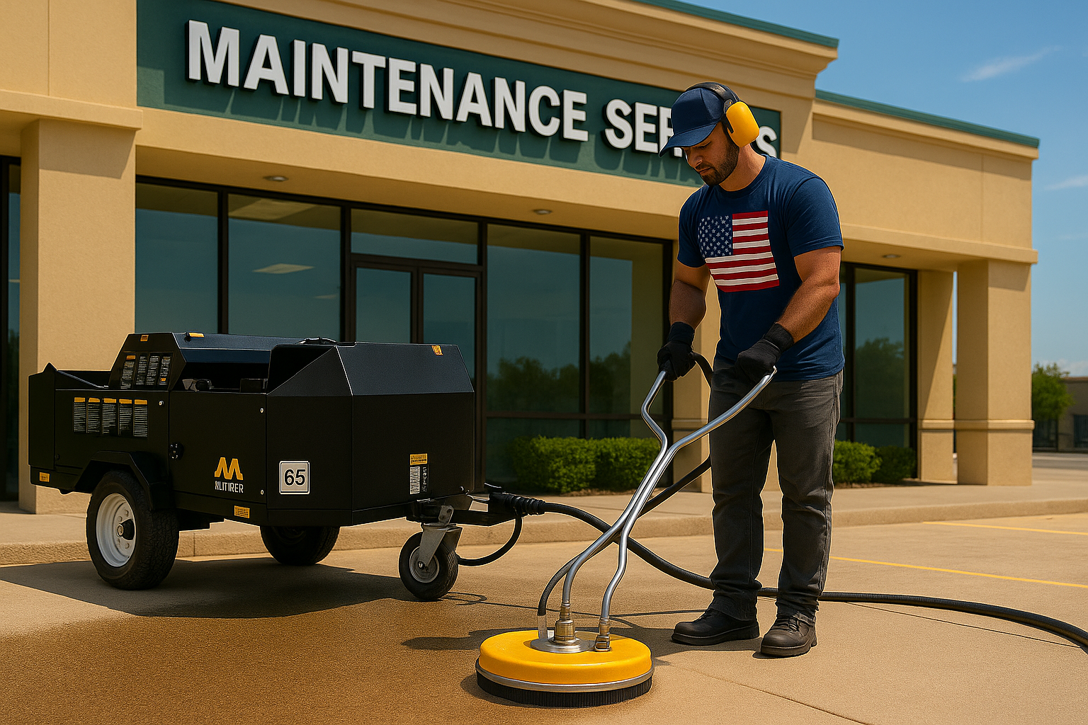 Pressure washing driveway with HMT-4004-0MGH